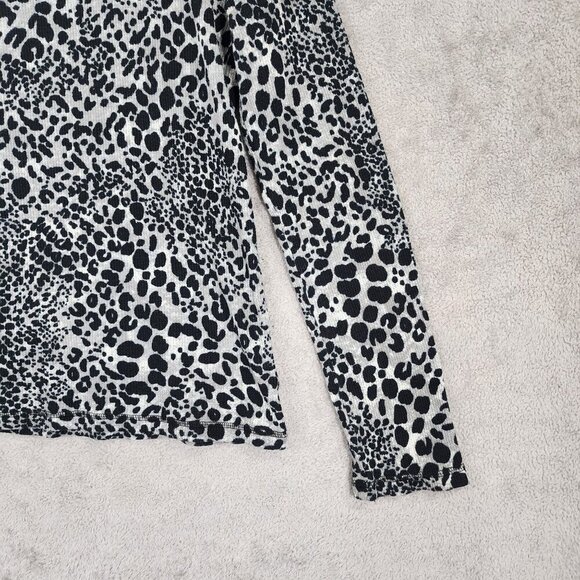Jones New York Sport Womens Leopard Print Long Sleeve Top Size L - Picture 6 of 8